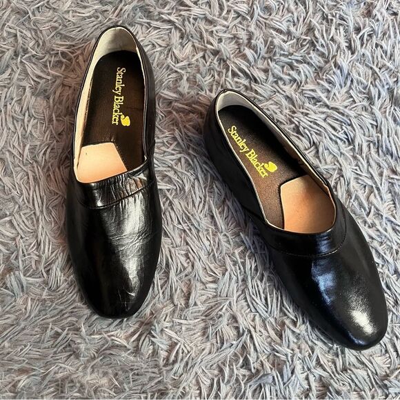 Stanley Blacker Men’s Patent Leather Black Slippers Size 9 - Picture 1 of 6